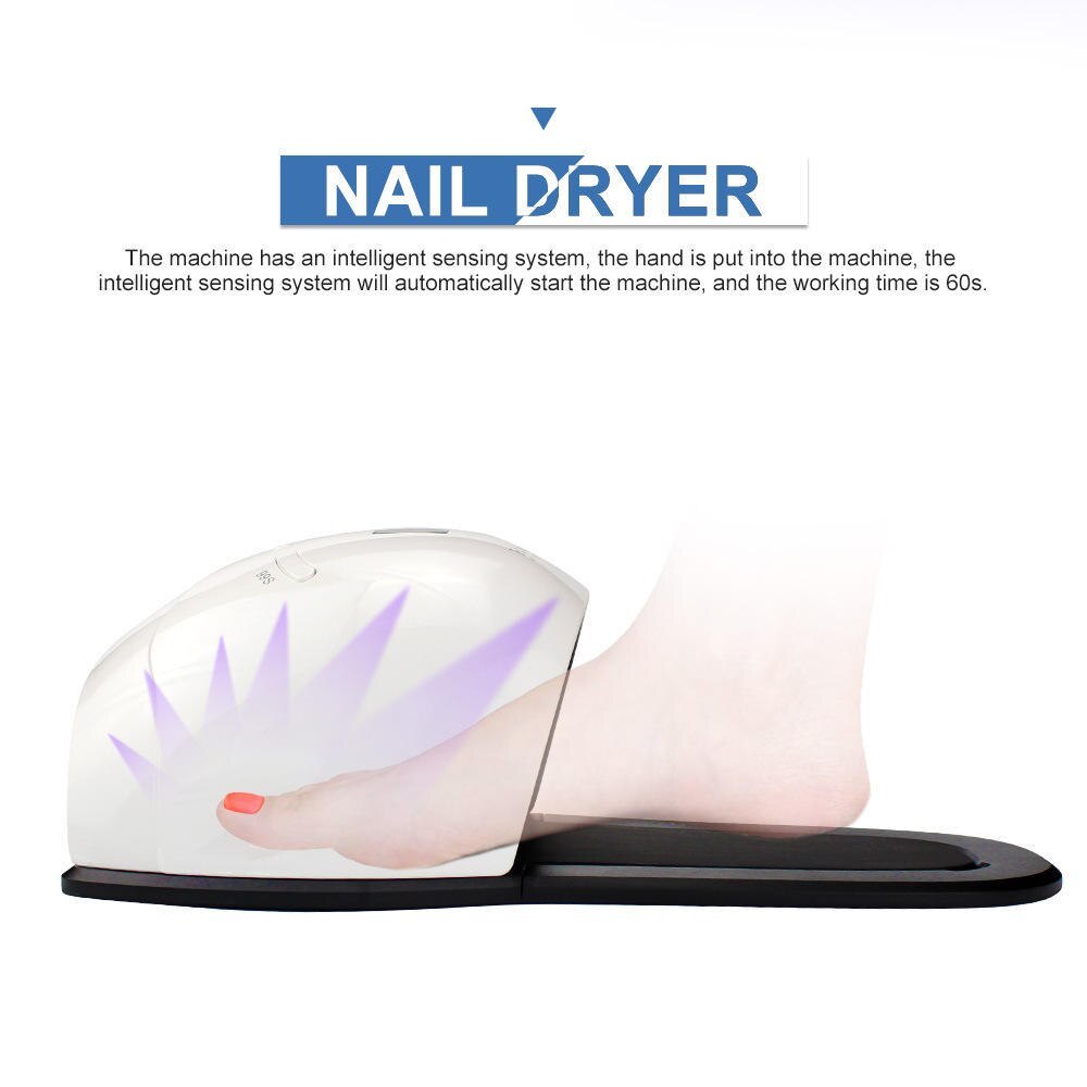 Lámpara UV LED para secado de uñas, lámpara secadora de uñas con luz de 120W/48W, para secado de barniz de Gel, con 30 Uds. LED, secado rápido, máquina para uñas con fondo de pies
