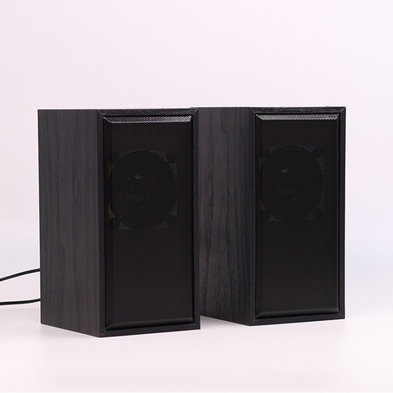 USB Wired Wooden Computer Speakers 2 Pieces Mini Portable Speakers Desktop PC Computer Wired USB Speaker Portable Music