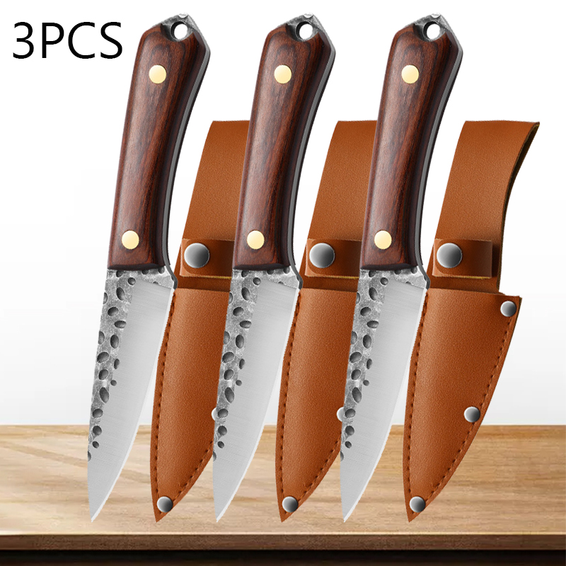 Faca de desossa de aço inoxidável faca de cozinha profissional faca japonesa cutelo de carne cutelo de osso forjando faca ferramentas de cozinha: Grey