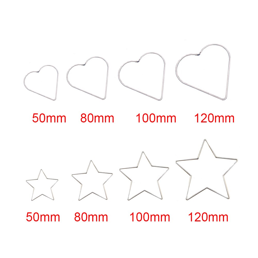 Craft Welded Decorations Supplies Metal Hoop Five-pointed Star Love Heart DIY Parts Metal Hoop