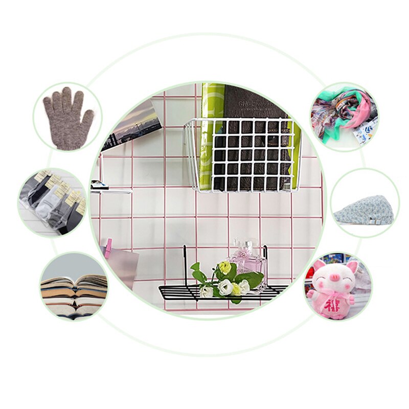 Hanging Basket Metal Wire Wall Hanging Storage Basket Home Flower Pot Display Holder XBFF