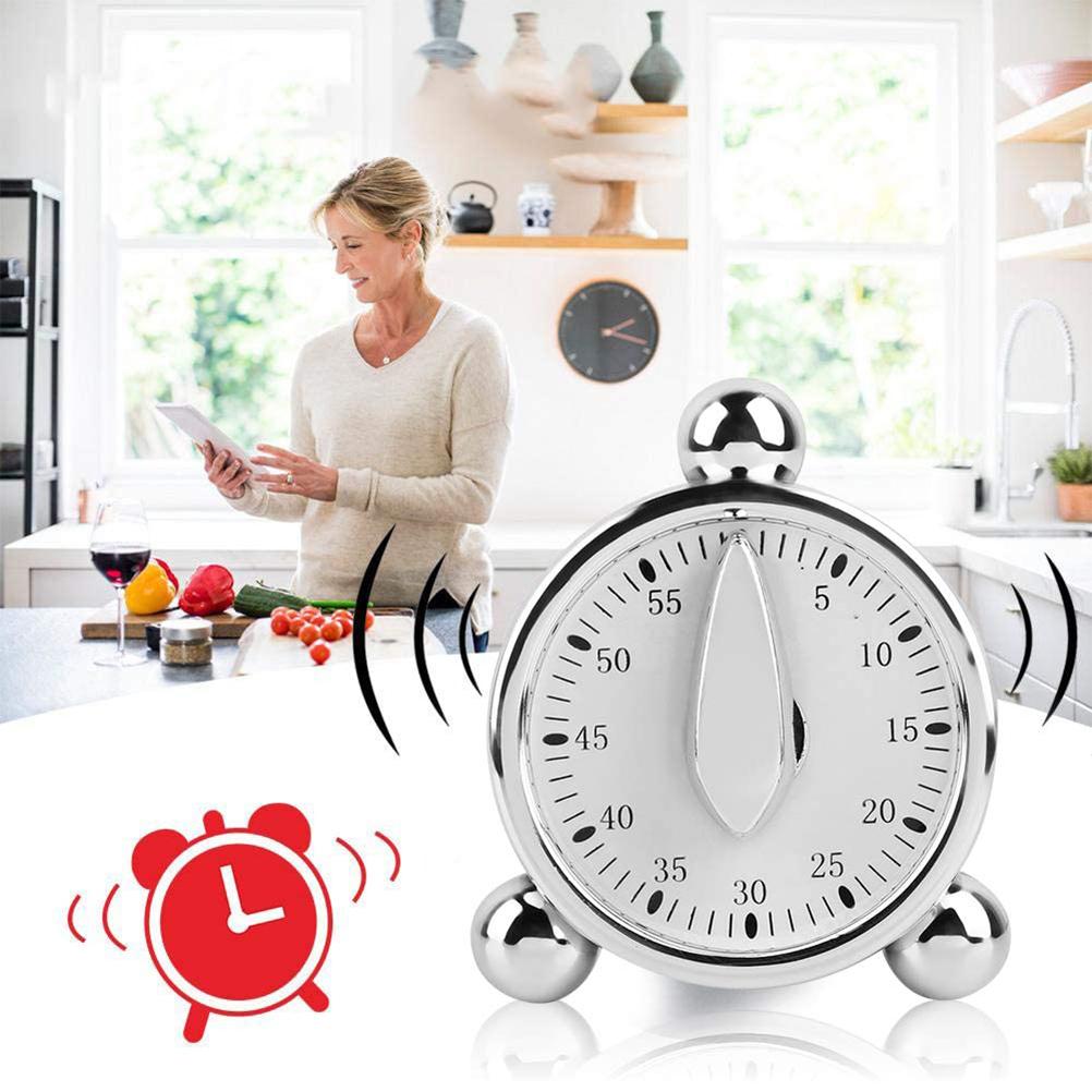 60 Minutes Countdown Alarm Clock Kitchen Timer Mechanical Timer for Cooking Baking Kids Classroom Meeting Management Teaching
