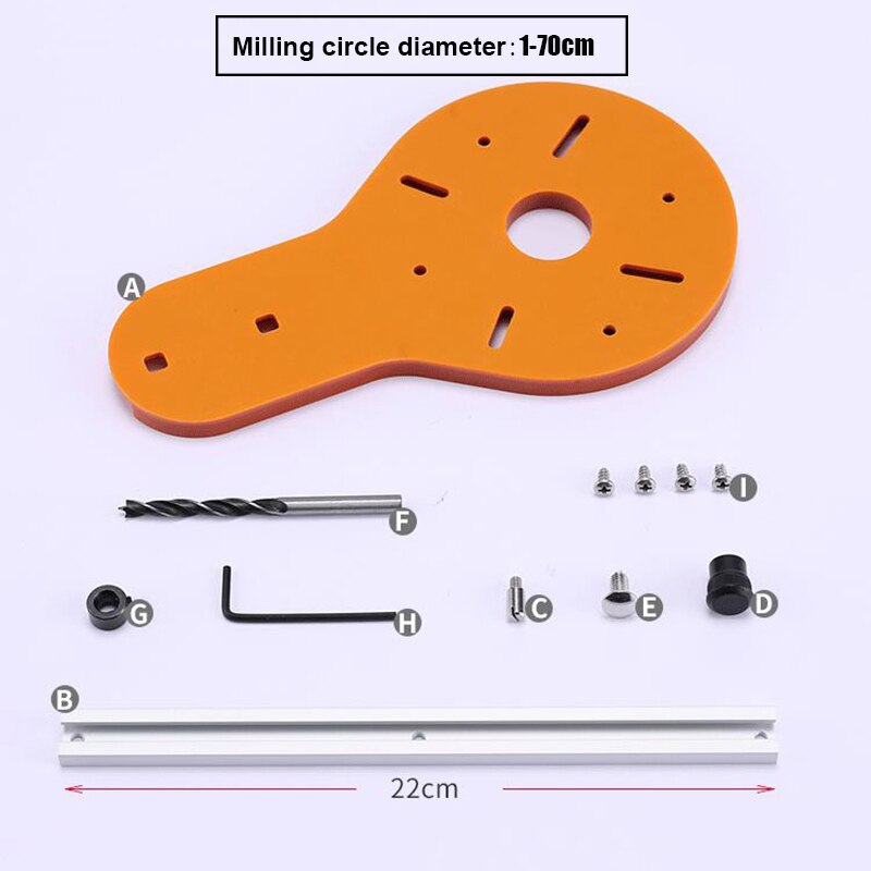 Voor Bosch Makita Elektrische Hand Trimmer Hout Router Frezen Cirkel Groef Cirkel Snijden Jig Houtbewerking Frezen Cirkel Groef: Radius 35cm