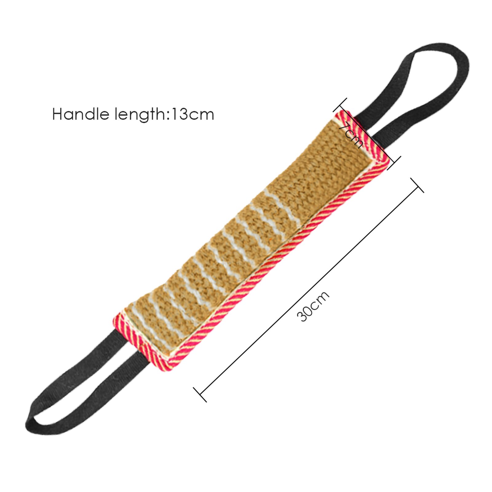 Bite Tug Toy Jute K9 Tug Toy With Two Handles For Adult Dogs Puppies Teeth Healthy For Dogs Training Play Throw 2 Size: 30 x 7cm