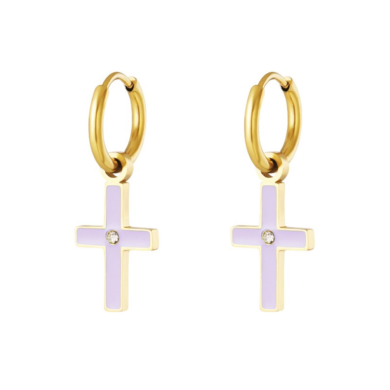 Pendientes Oorbellen Zilver Kleurrijke Enamel Cross Liefde Sleutel Hoop Earring Voor Vrouwen Wedding Charms Oorbellen Jewerly: 2