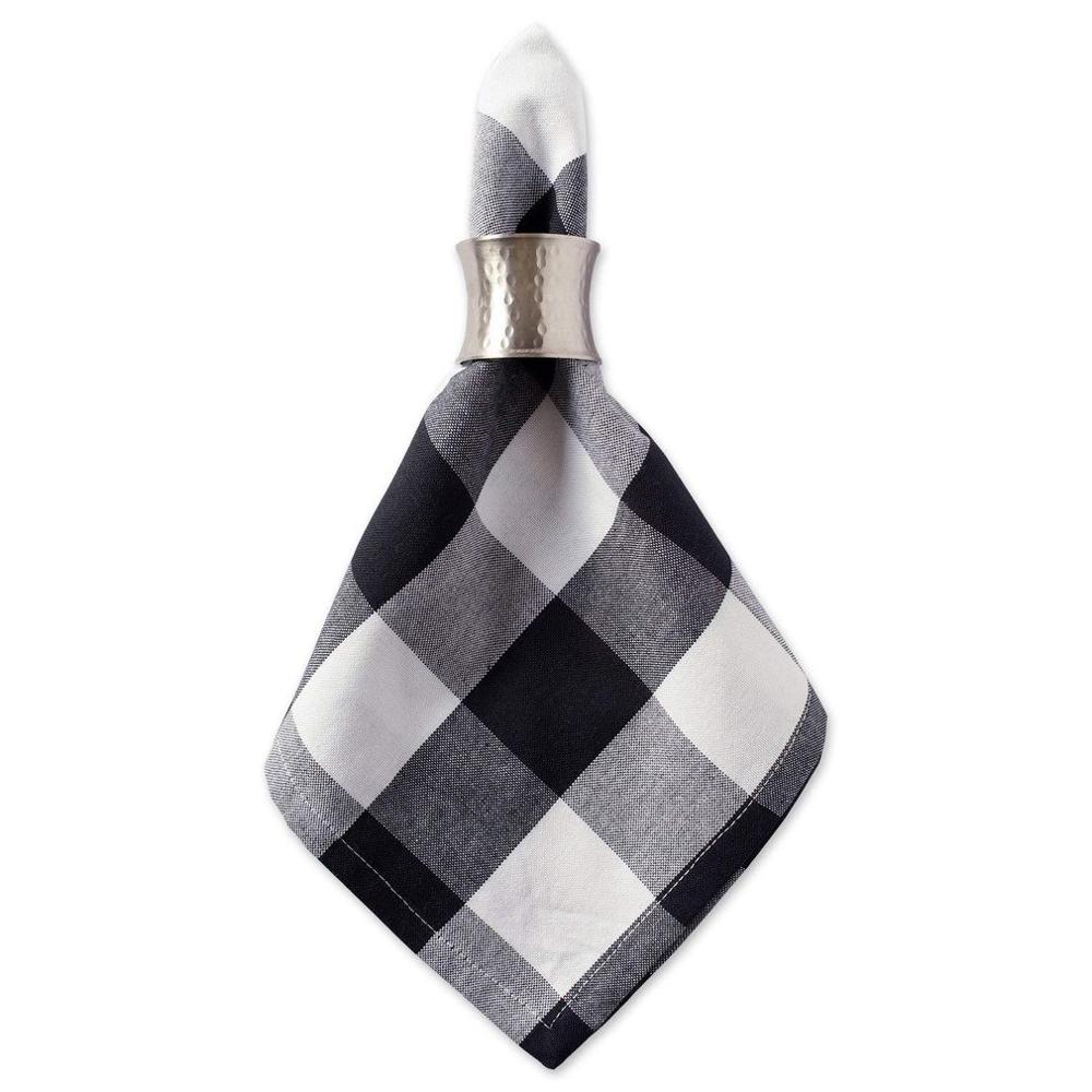 European Style Western Cotton Table Placemat Plaid Cotton Napkin Pad Plaid Table Cloth Placemat Tableware: Black