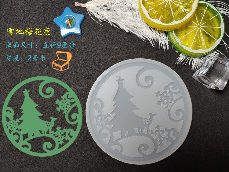 Transparent Silicone Mould Resin Decorative Craft DIY Butterfly Cat Deer Snowflake Candy Type epoxy resin molds for jewelry: 04