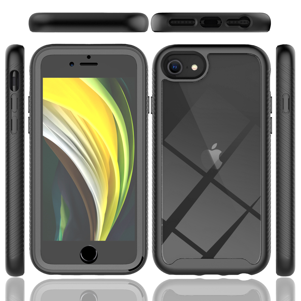 Fit Iphone 6 6S Schokbestendig Clear Case Ingebouwde Screenprotector Full Body Robuuste Verdediger Cover Voor Iphone 7/8 Se2 Se3 Hoesjes