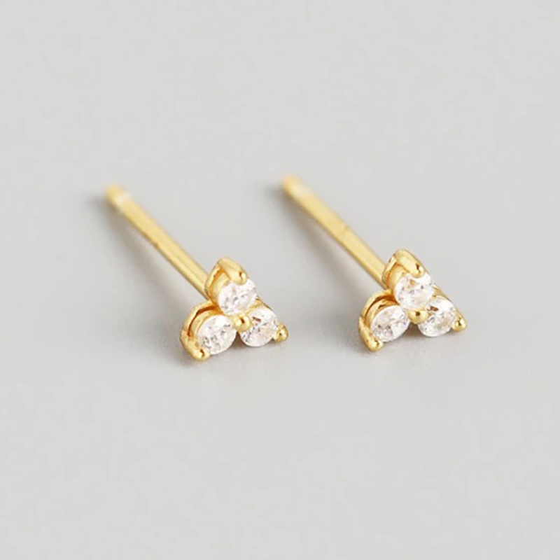 Nuevos pendientes de aro minimalistas de circonia cúbica de Color dorado de acero inoxidable para mujer, pendiente de cartílago redondo pequeño, joyería para Piercing: Rodio plateado