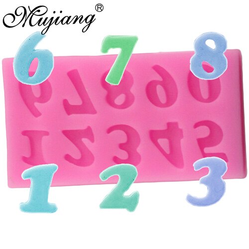 Mujiang DIY Numbers Candy Silicone Mold Chocolate Jelly Molds Party Fondant Cake Decorating Tools 3D Craft Soap Clay Moulds: CC140