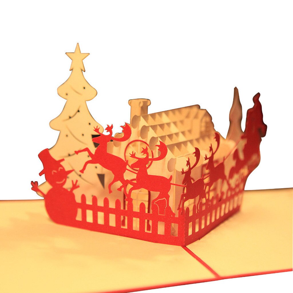 Merry Christmas 3D Cards Wedding Lover Greeting Cards Christmas Cards Happy Birthday Anniversary Card Blessing Cards