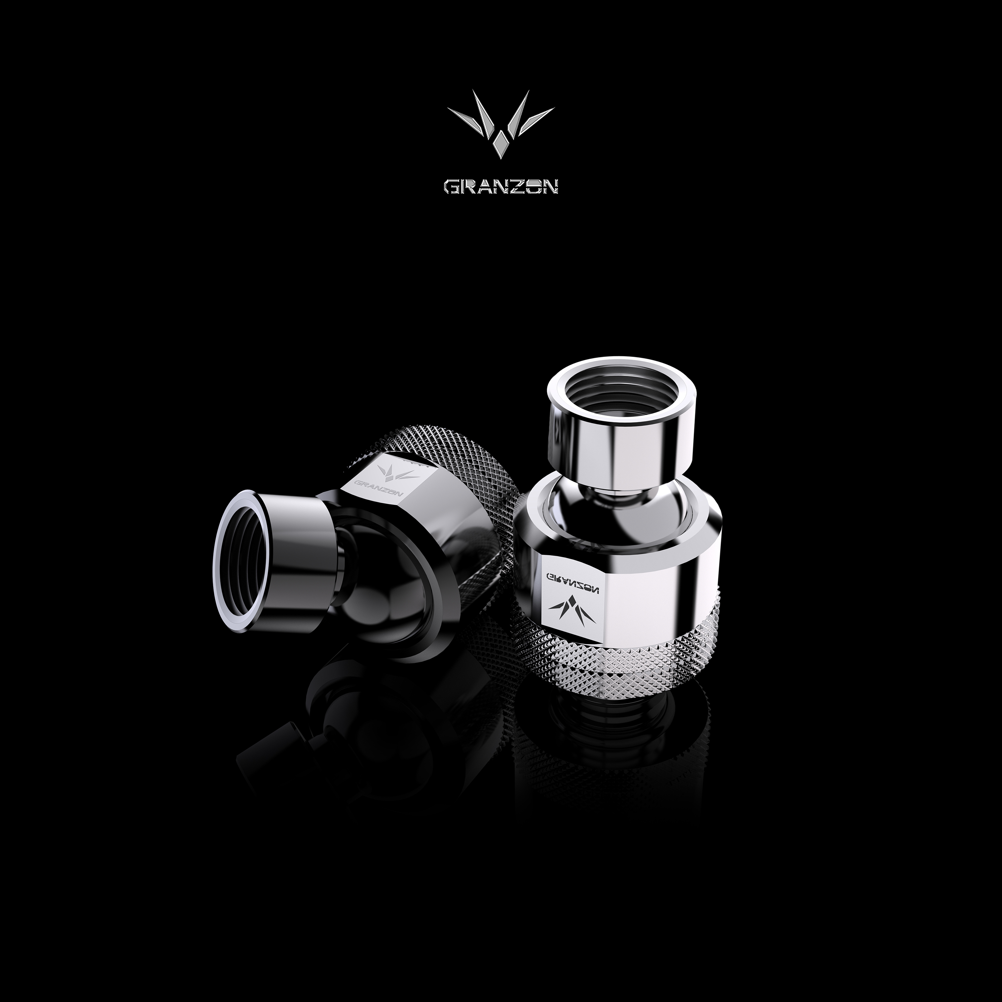 Granzon GD-X G1/4&#39;&#39;Multi-direction Rotary fittings 90/45 degree split water cooling fitting Adapter Male to Famale Connector