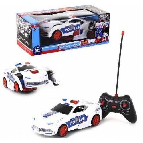 Remote Control Robot-Turned-Police car Luminous Musical Toy Police car