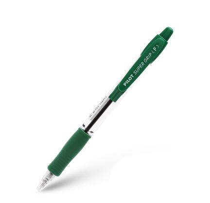 Pilot BPGP-10R SUPER GRIP Ballpoint Pens Ball Point Pen transparent plastic 0.7mm Office School Supplies 1 Piece: Green