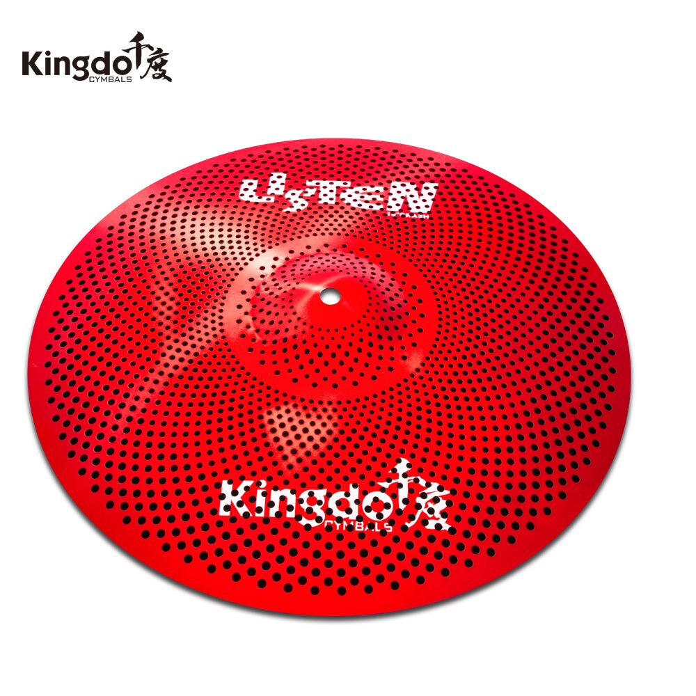 Kingdo red color low volume cymbals set 4pcs 14"+16"+20" for drum set