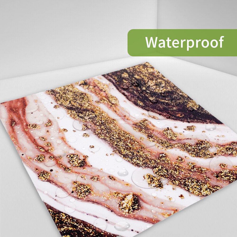 Funlife® BRILLIANT™ 15/20cm Black Coral Marble Tile Sticker Waterproof PVC DIY Wall Art for Bathroom Kitchen Camper Home Decor