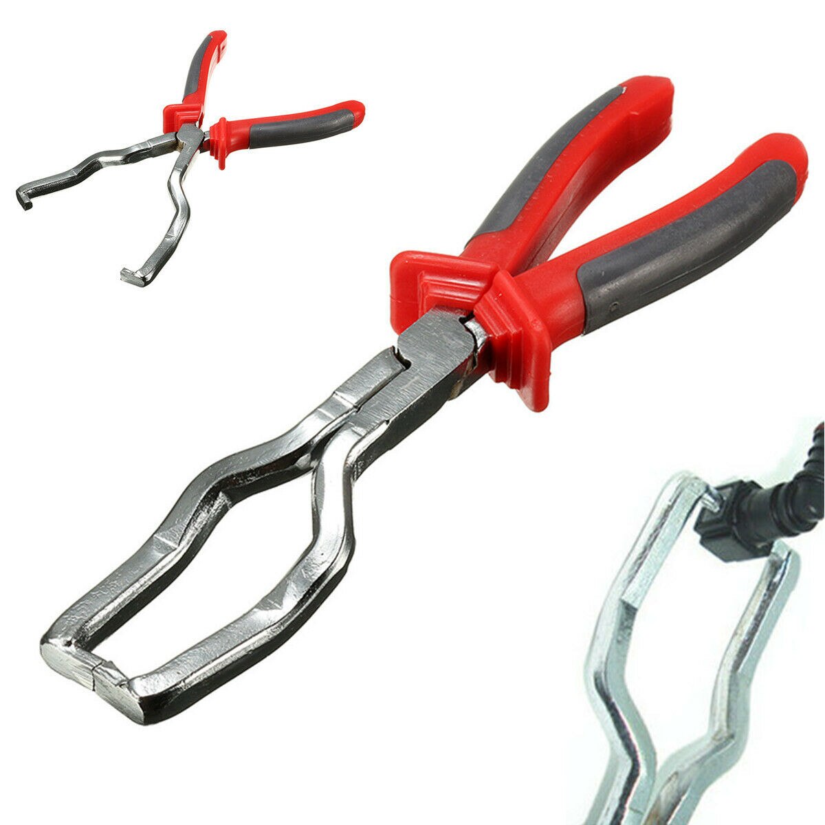Stainless Steel Fuel Line Petrol Clip Pipe Hose Release Disconnect Removal Pliers Tool Rubber Grip