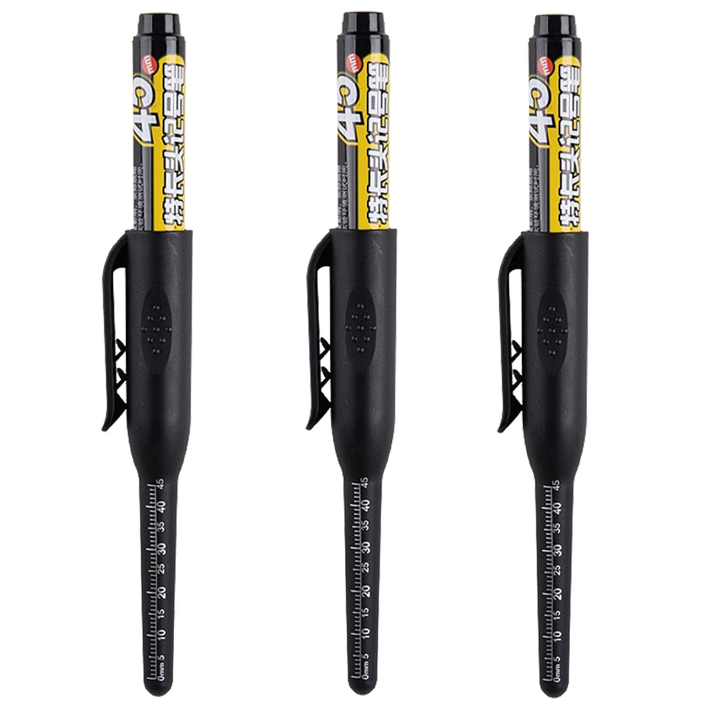 2-8Pcs 45mm Waterproof Long Head Nib Deep Hole Markers Pen Tile Carpenter Pen Multi-purpose for Woodworking Black/Blue/Red Ink: Beige