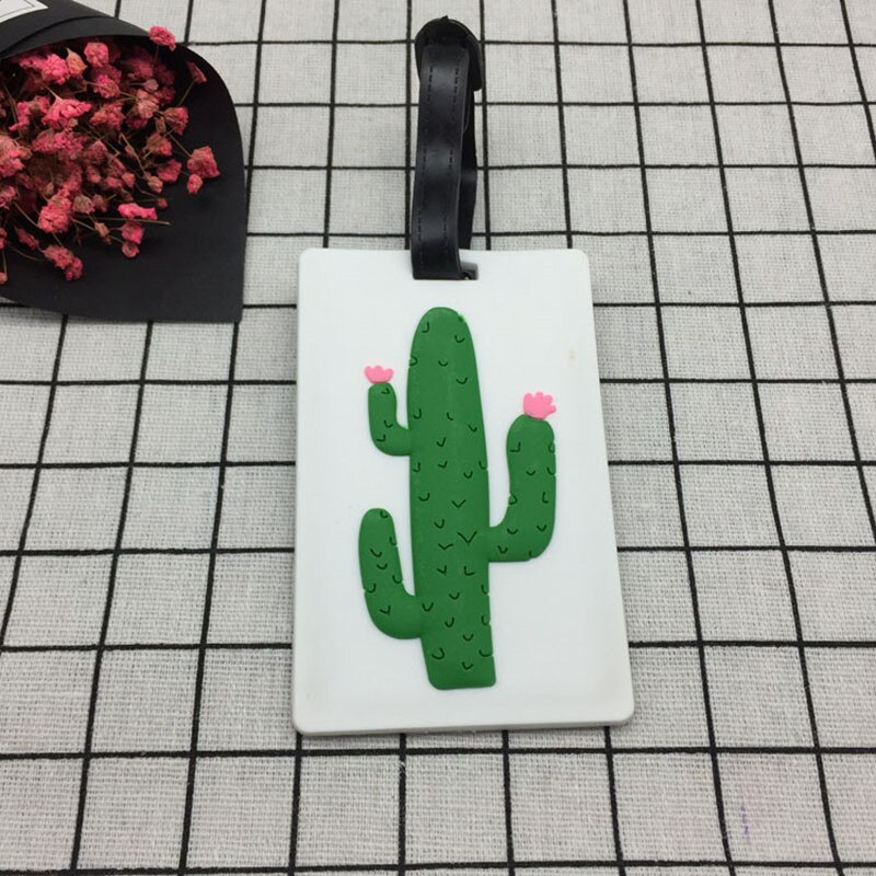 Bagagelabel Siliconen Cartoon Cactus Creatieve Bagage Boarding Reizen Accessoires Id Adres Holder Draagbare Label