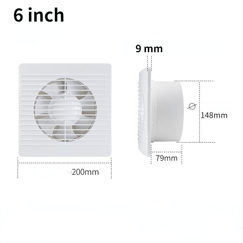 4"6"8" Exhaust fan toilet powerful mute exhaust fan household wall exhaust fan ventilation fan for: AU / 6 inch