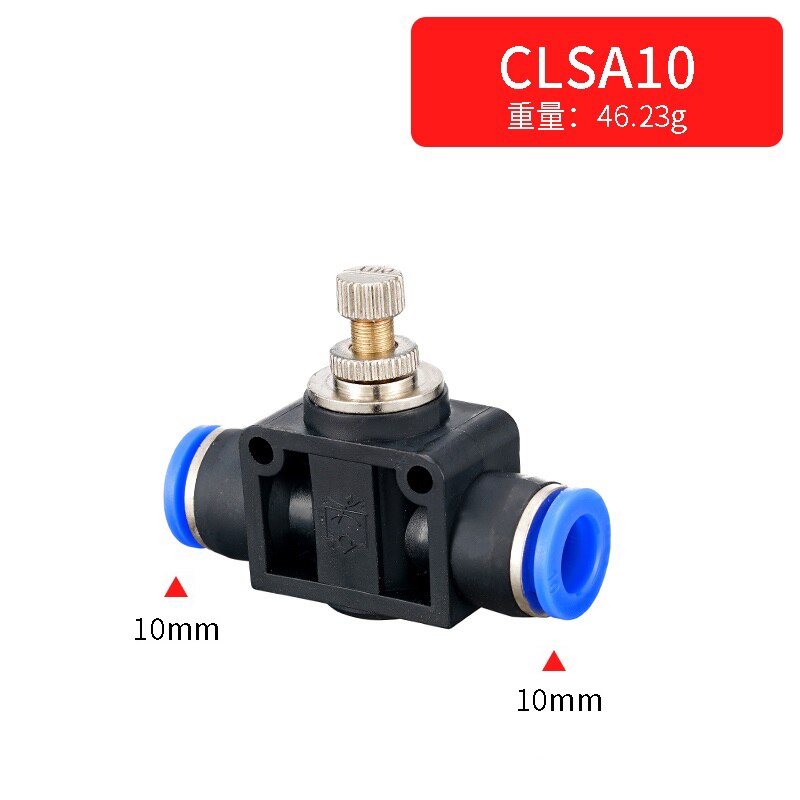 throttle valve SA 4-12mm Air Flow Speed Control Valve Tube Water Hose Pneumatic Push In Fittings: OD 10MM