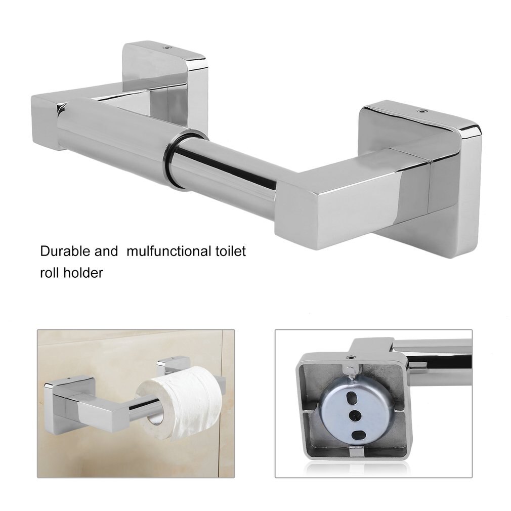 Wall Mounted High Glossy Polished Chrome Bathroom Bar Toilet Roll Rolling Paper Tissue Holder Home Accessories