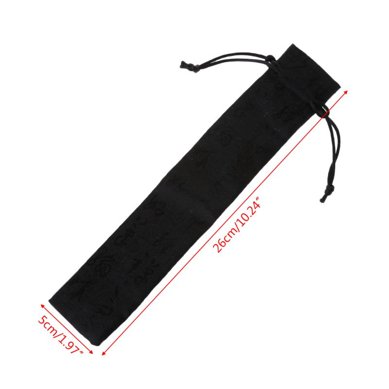 Chinesische Kalligraphie Stil Dekorative Falten Hand Fan Tasche Staubdicht Halter Protector Beutel-kasten Abdeckung