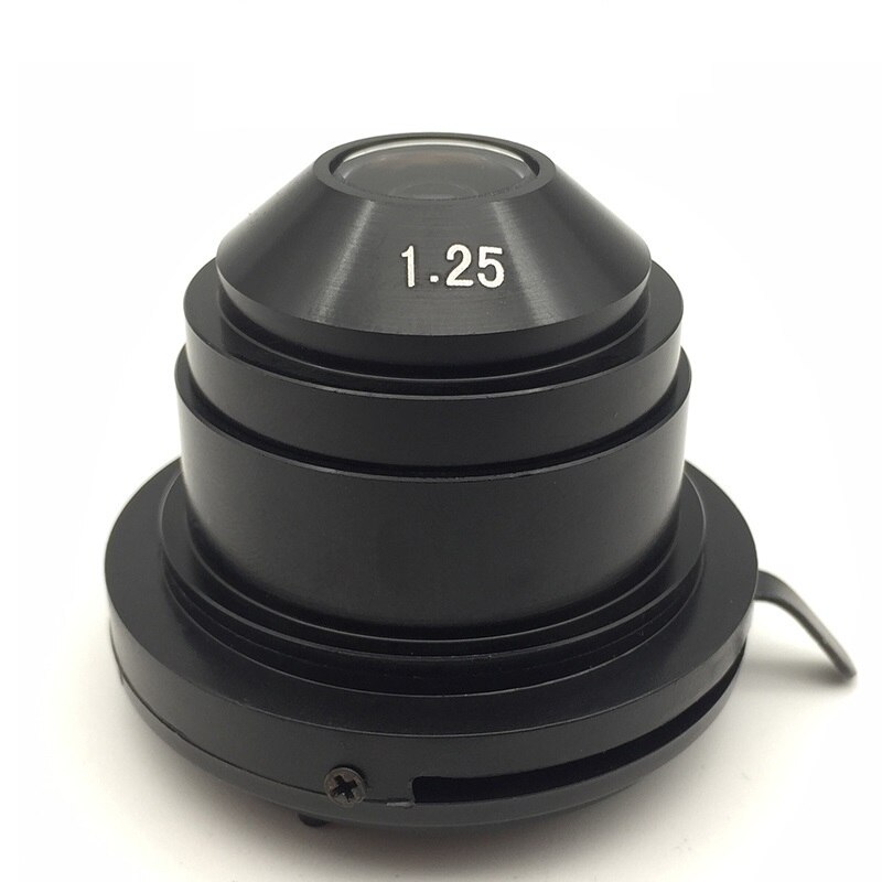Biological Microscope Condenser Numerical Aperture 1.25mm Microscope Part Accessories Collecting Mirror Lens with Iris Diaphragm: Type 2