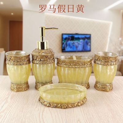 Beautiful butterfly floral 5PCS Resin Bathroom Accessories Set Soap Dispenser/Toothbrush Holder/Tumbler/Soap Dish white