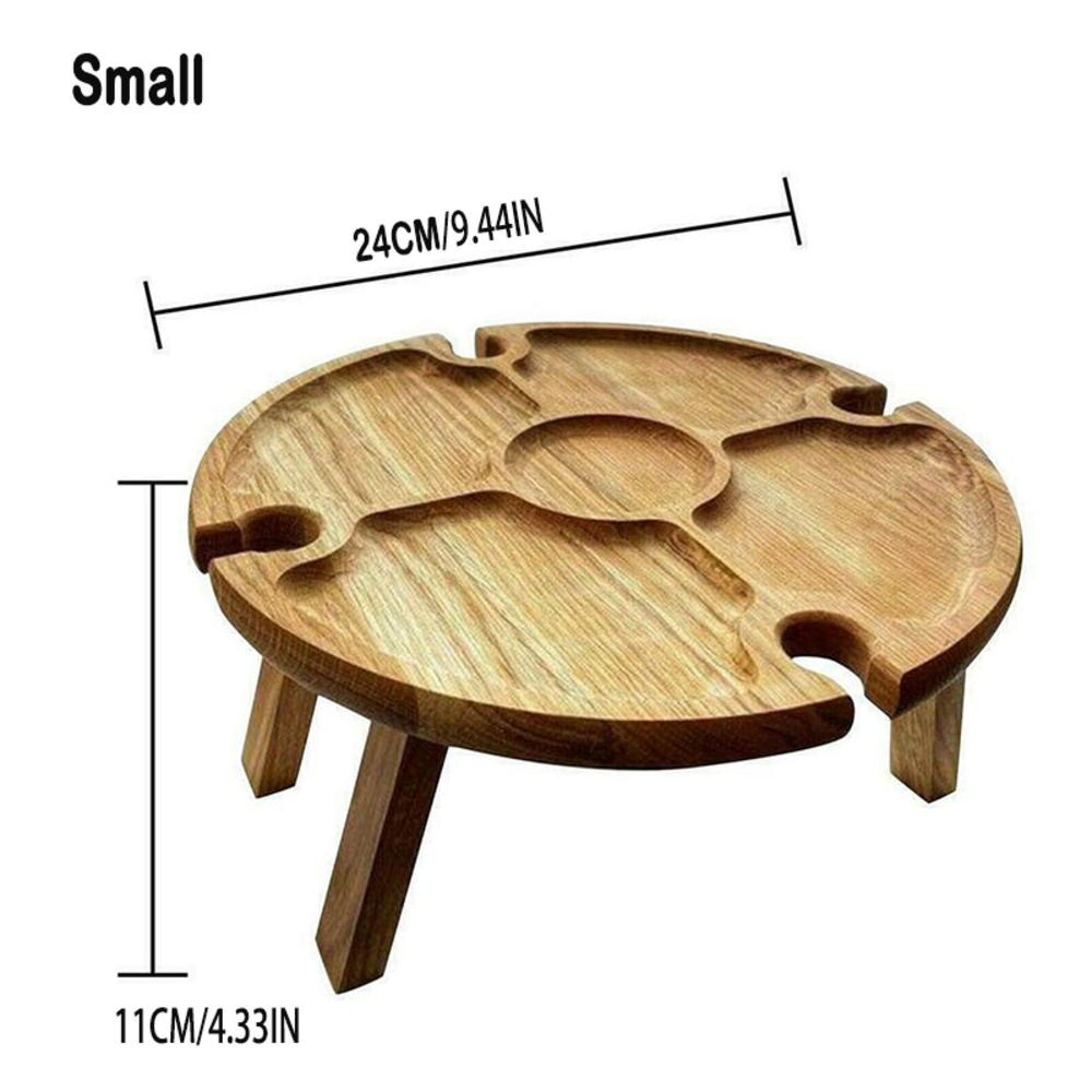 Detachable Portable Picnic Table Wooden Integrated Wine Fruit Plate Outdoor Camping Accessories For Food Tableware 2022: 2