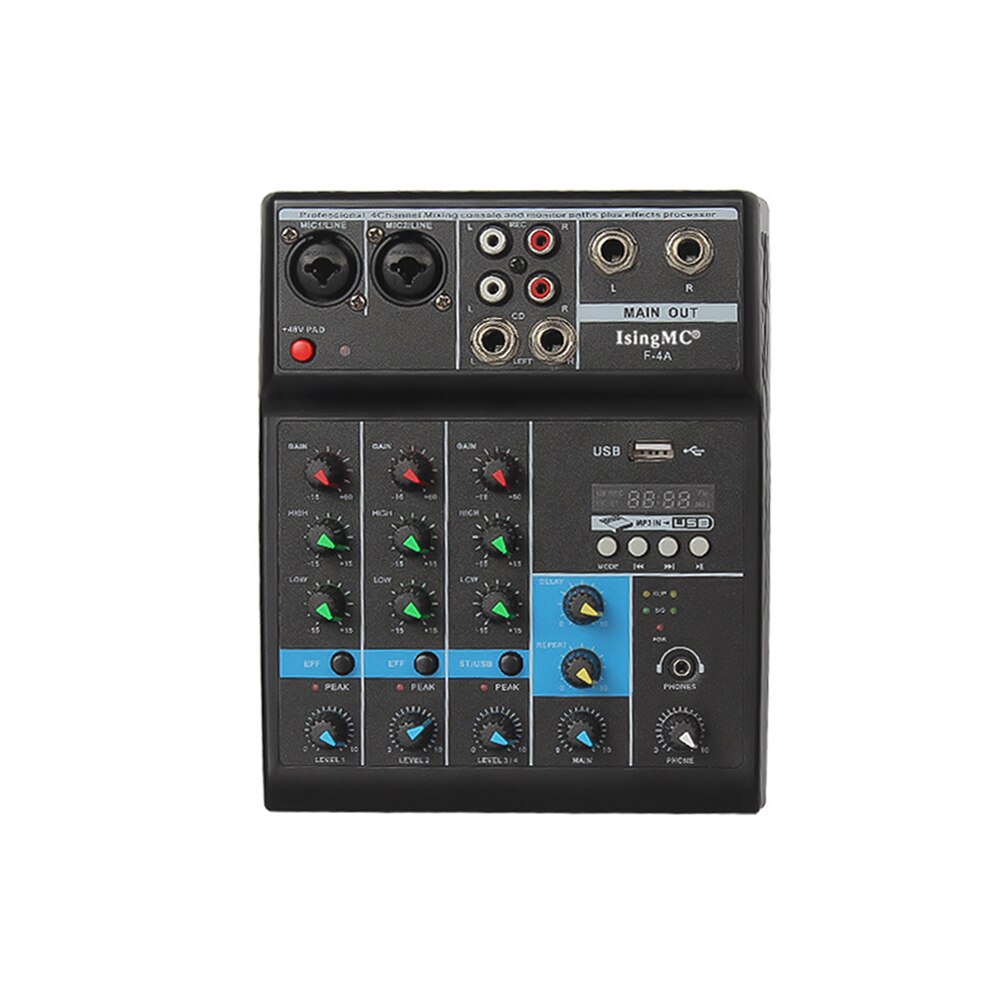 USB Audio Mixer ingresso Phantom Power F-4A Monitor Wireless a 4 canali interfaccia USB alimentazione Computer: EU Plug