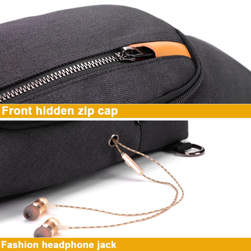 Goloen Wolf Anti-Theft Men's Messenger Bags Multi-pocket Sling Shoulder Bags Casual Chest Pack Laptop Travel Crossbody Bags Male