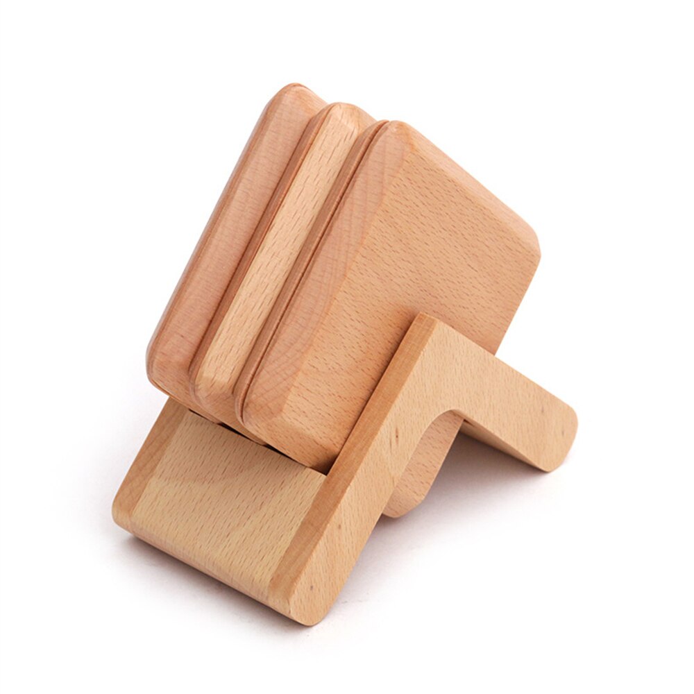 Black Walnut Solid Wood Square Round Teacup Tray Set Japanese Style Anti-slip Cup Tray For Coffee Cup Wood Tray With Stand