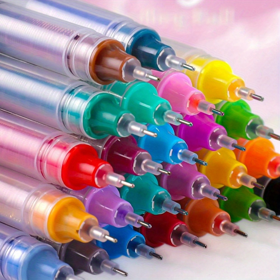 24-Pack Quick-Drying Ink Rollerball Pens, 0.5mm Fine Point Gel Pens for Office & School Supplies, Smooth Writing Multicolor Pens