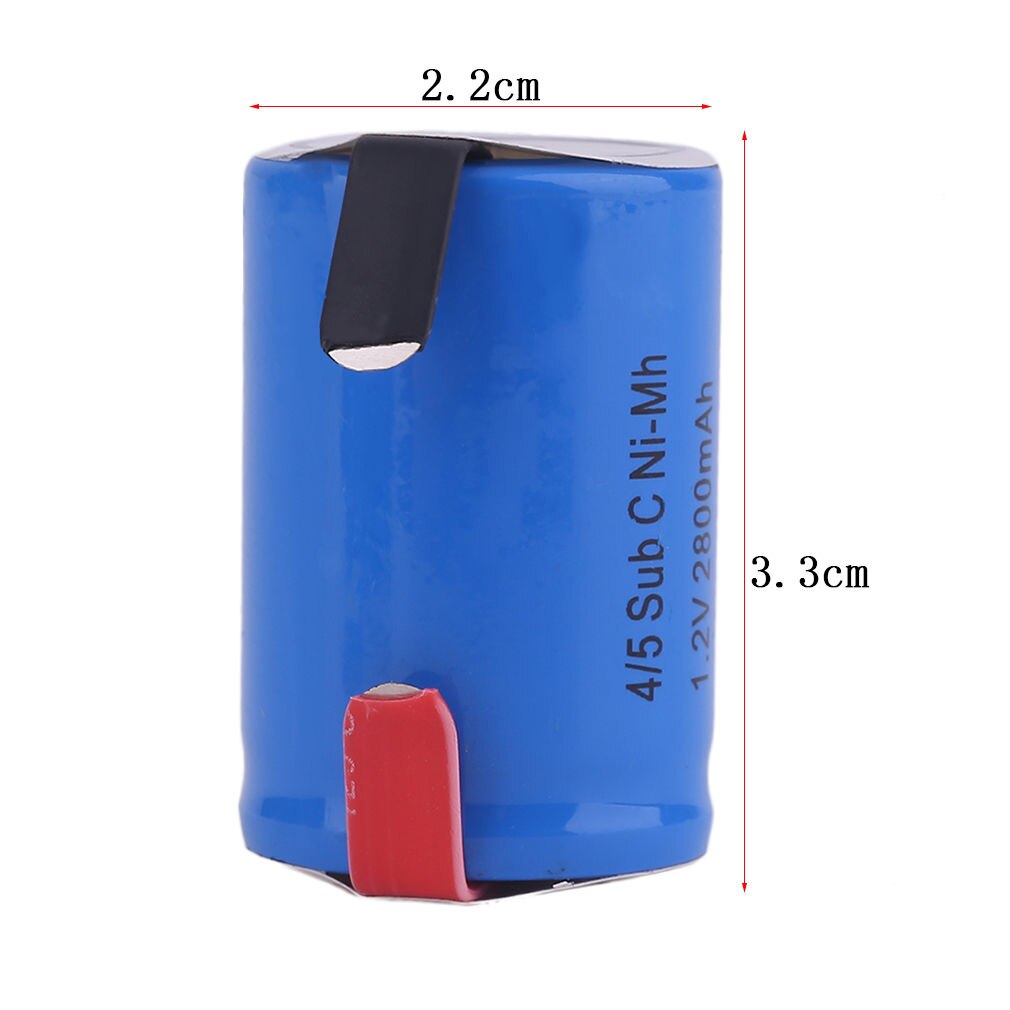 4/5SC Sc Sub C Li-Po Lithium Batterij Hoge Ontlading 1.2V 2800Mah oplaadbare Ni-Mh Batterijen Met Lassen Tabs