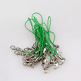 Kreeft knop mobiele telefoon sleutel opknoping touw klei pop DIY accessoires: green 10 pcs