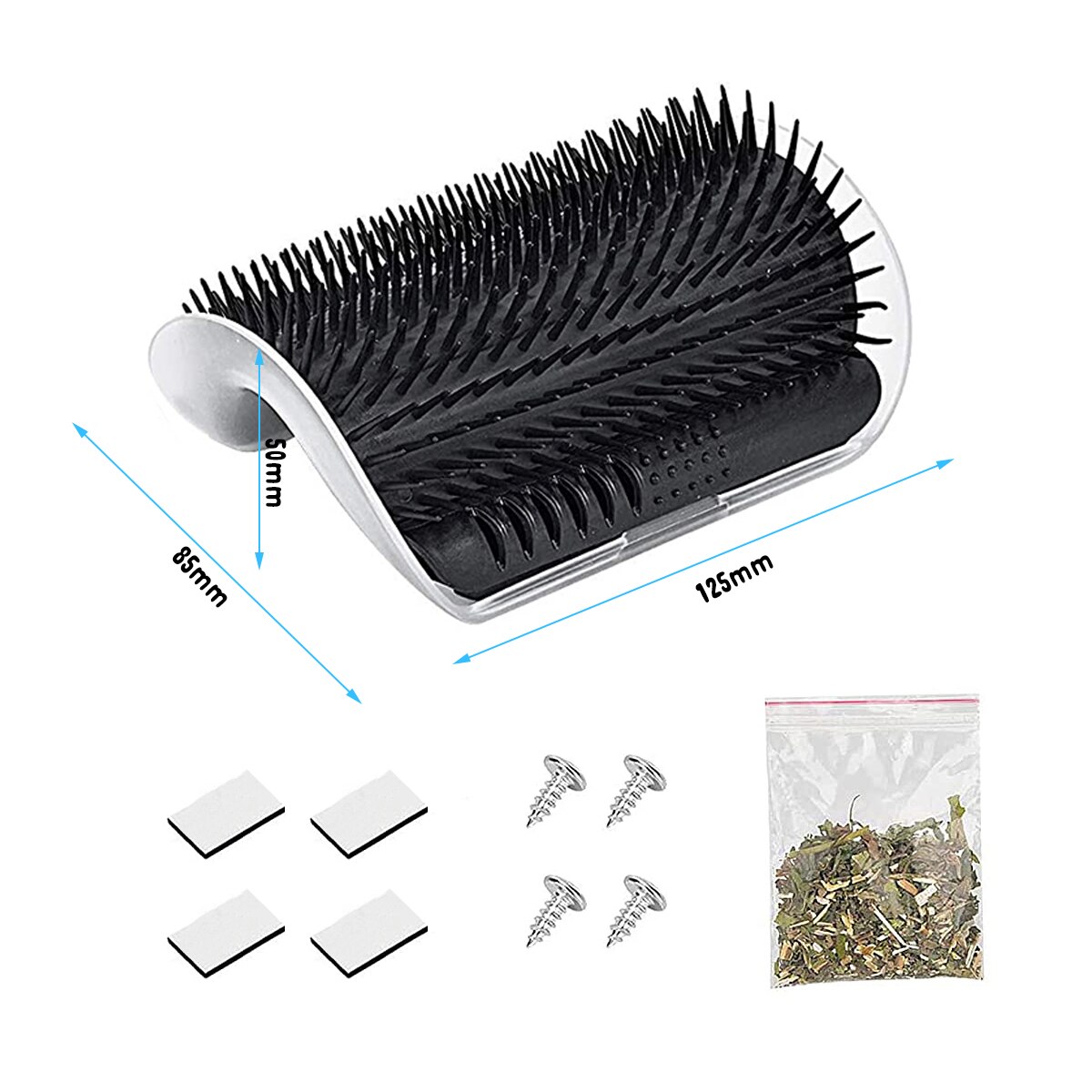 Cats Brush Corner Cat Massage Self Groomer Comb Brush Cat Rubs the Face with a Tickling Comb Cat Self Groomer Brush Accessories: M-Black