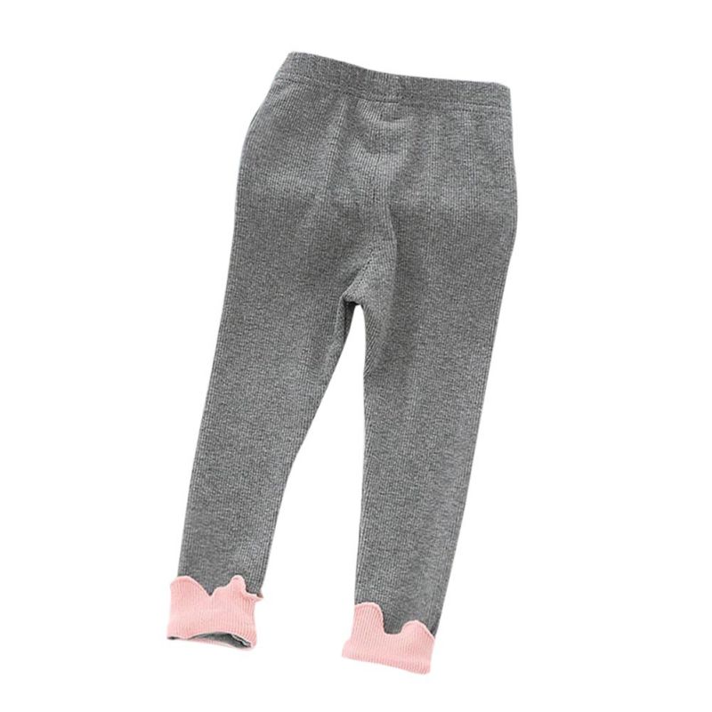 Girls Leggings Children Clothing Floral Patchwork Ankle Leggings Cotton Warm Pants Leg Candy Solid Bottom S2: H / 110cm