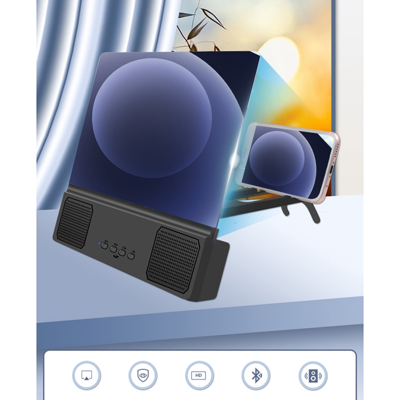 14 Inch 3D Bluetooth Speaker Mobile Phone Bracket Amplifier Two-In-One Phone Bracket Large Anti-Blue