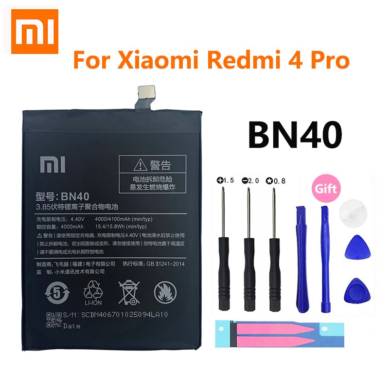 XiaoMi Telefon Batterie Redmi Hongmi Hinweis 3 3S 4 4A 4X 5 5A 5X 6 6 7 7A Gehen pro Plus A2 Lite BN41 BN31 BM47 Ersatz Batterien: BN40 Redmi 4 Pro