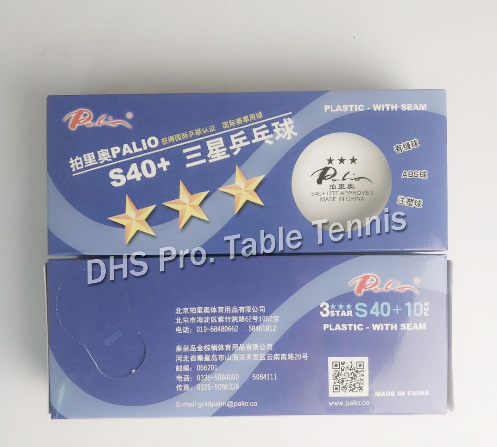 Exclusieve Palio 3-Star s40 + Tafeltennis Ballen 3 Ster met naad Materiaal Seamed ABS Ballen Plastic poly Ping Pong Ballen