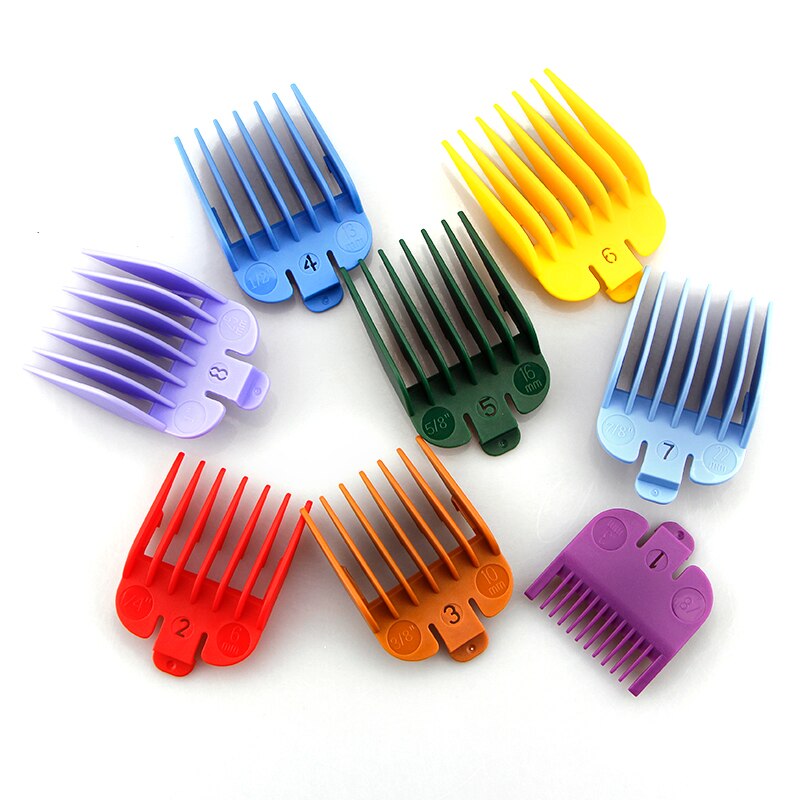 Guía Universal para cortar el pelo, peine de límite, guardamanos, herramientas de barbería, estilo de , 3-25mm, 8 Uds.: 8pcs