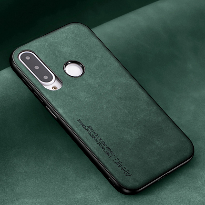 Funda de cuero suave a la para Huawei P30 Lite Nova 4 enjoy Max funda de silicona PU para Huawei Honor 8X 20 Max Lite Note 10: Neopreno / Verde militar