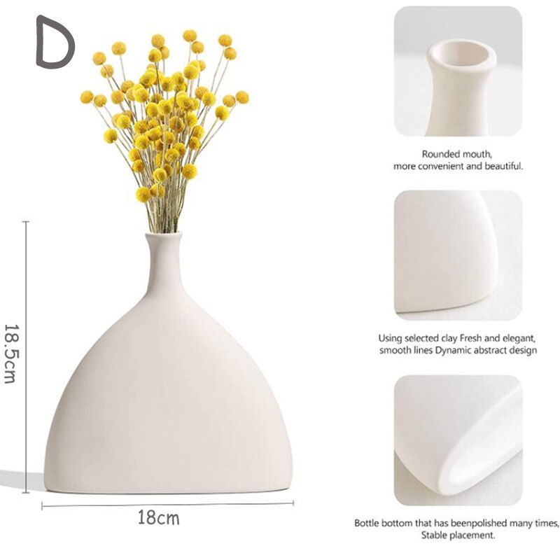 Ceramics Vase Home Decor Flower Vase Modern Geometric Abstraction Decorative Vases Room Decor Flower Pot Wedding Decoration: D