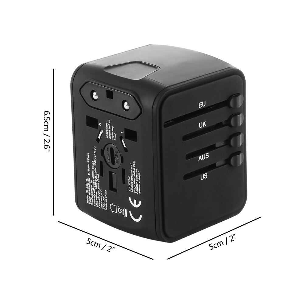 Universal Travel Adapter Power Adapter Charger International Adaptor Wall Electric Plugs Sockets Converter EU/US/UK/AU Plug