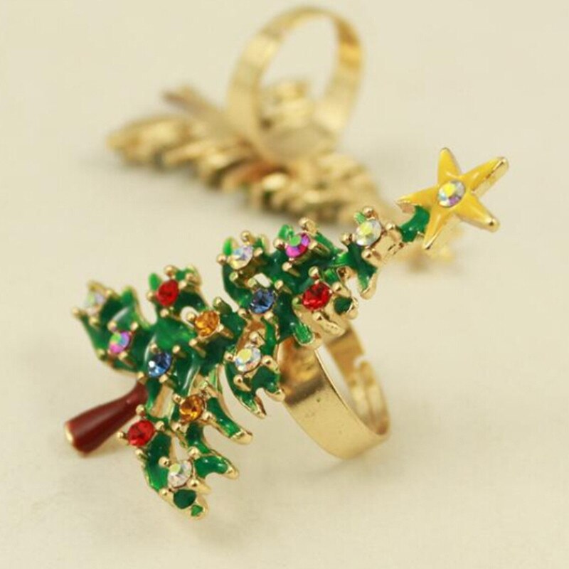 Weihnachten Baum Form Winter Mantel Kappe Brosche Strass Inlay Modeschmuck Festival Broschen Pins Für Frauen