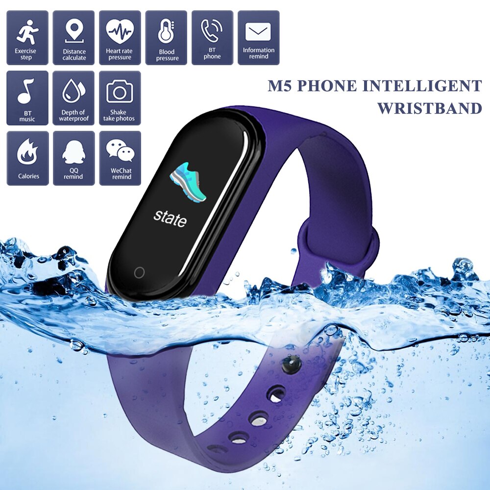 M5 Intelligente Polsband Bluetooth Telefoon Touch Screen Fitness Horloge Hartslag Bloeddrukmeter IP68 Waterdichte Slimme Band