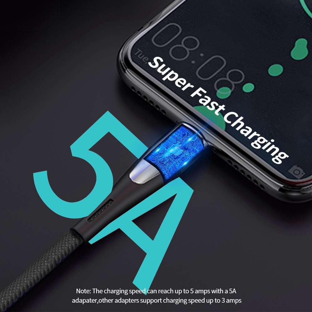 Romoss 5a usb tipo c cabo para huawei p40 pro companheiro 30 p30 pro supercharge 40w scp carregamento rápido USB-C carregador cabo de fio