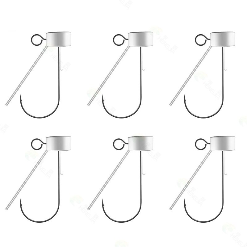 Wokotip 6pcs/Lot Mushroom Head Jig Head Fishing Hook Weedless Fishing Ned Rig Bass Fishing Tackle with box 3.5g 5.5g 6.5g