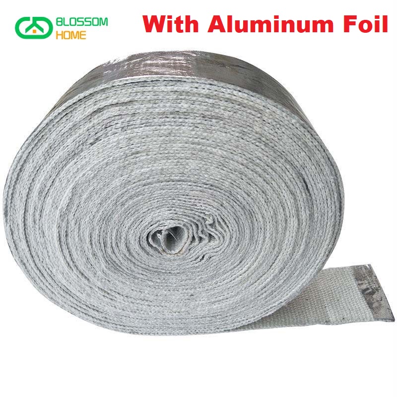 Ceramic Fiber Tape Asbestos Tape Flame Retardant Insulation Tape Ceramic Fiber Fire Tape: With Aluminum Foil / Thickness 5mm / W 10cm x L 5M